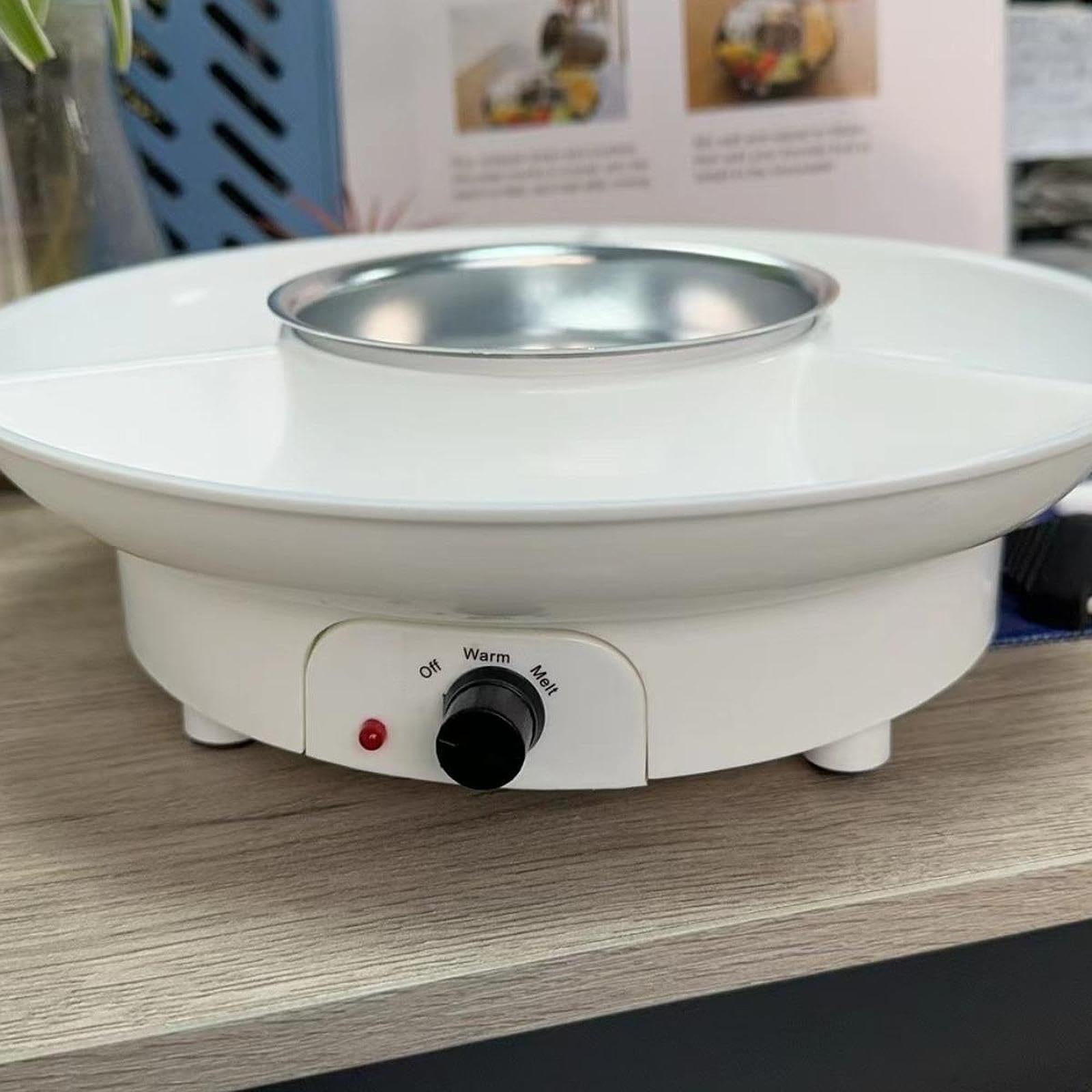 F Fityle Juego de Fondue de Fondue electrodomésticos de Cocina EU EU fácil para Servir a Chocolate Melting Melting Fruits Fruits, Blanco