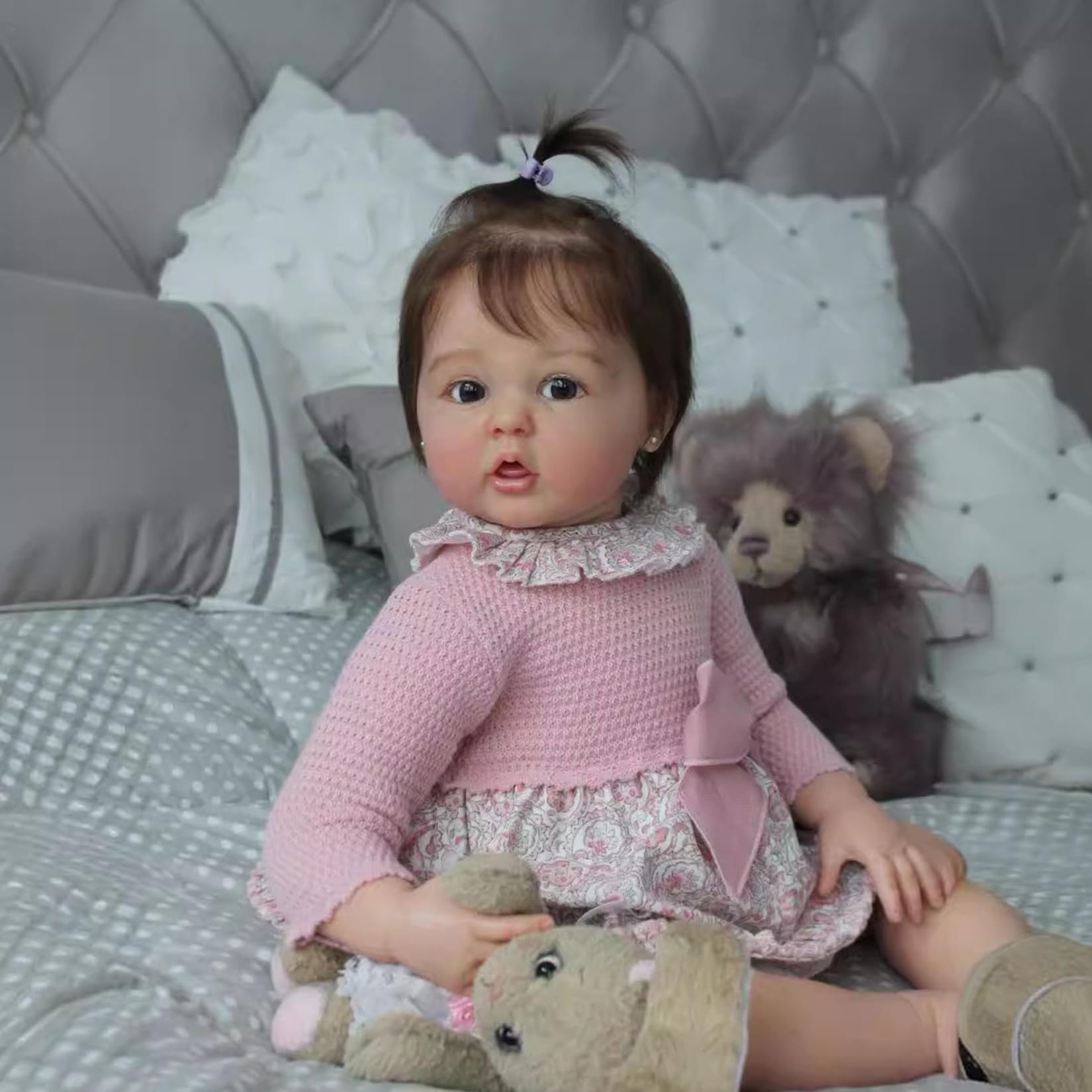 Bambino Bambole Reborn 22 Pollici 55CM Realistica Neonata Bambola Realistica Baby Doll Corpo Morbido Tutta In Silicone Bambole Reincarnate Reale Aprire Gli Occhi