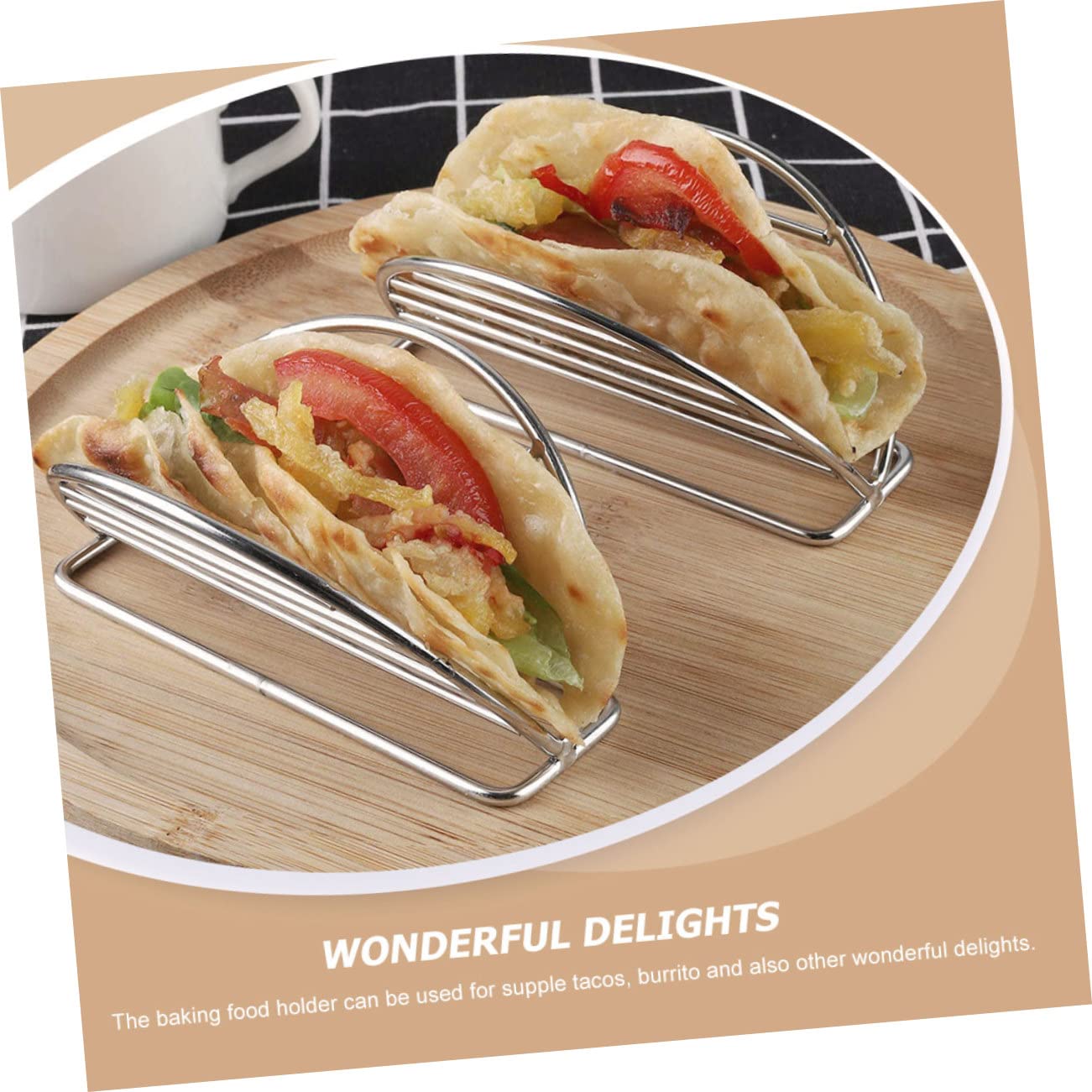 LIFKOME Soporte para Tacos de Acero Inoxidable, 3 Piezas, Diseño Vertical