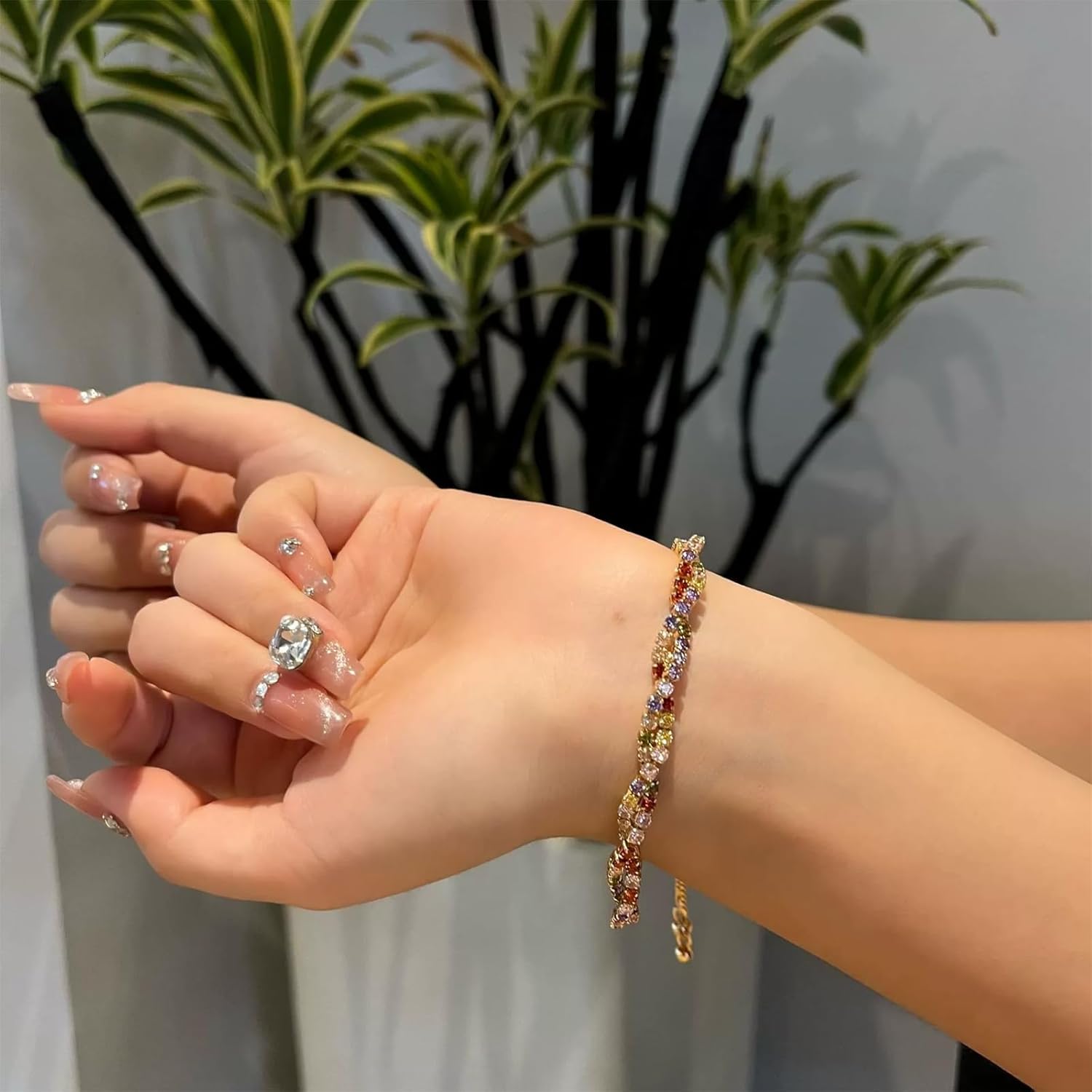 18K Gold Plated 2.5mm x 5mm Cubic Zirconia Classic Tennis Bracelet|Women's Gold Bracelet|Size 5-9 inches - Image 4