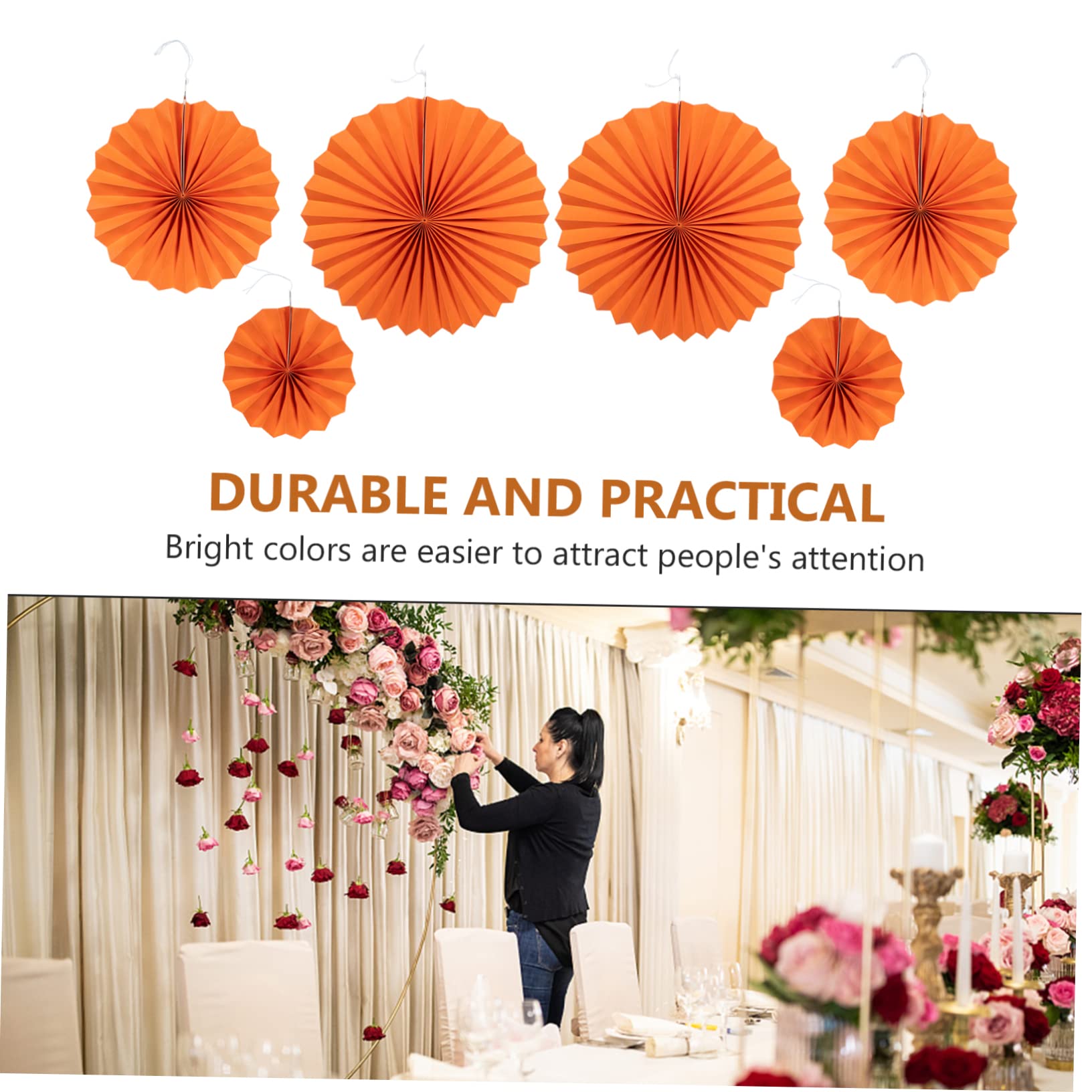Alipis 3 Sets Hochzeitsfächer Papier-faltfächer Party-papierfächer Blumendekorationen Für Partys 6 Stück X 3
