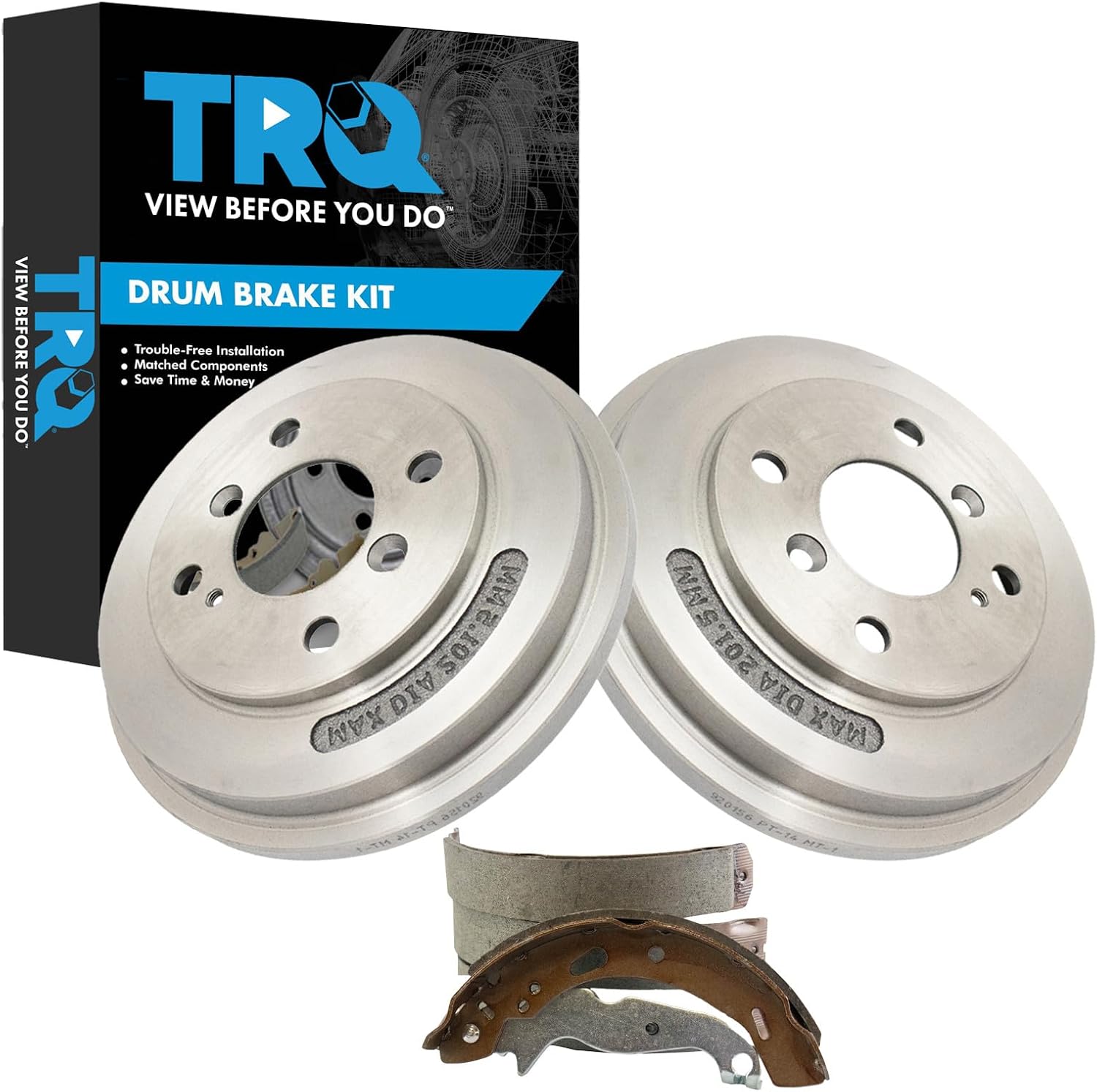 TRQ Rear Brake Drum & Shoe Kit for 11-16 Ford Fiesta New