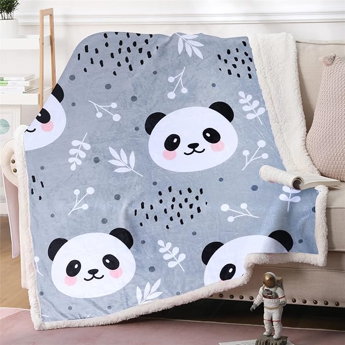Sviuse Panda Throw Blanket Cartoon Pandas Pattern