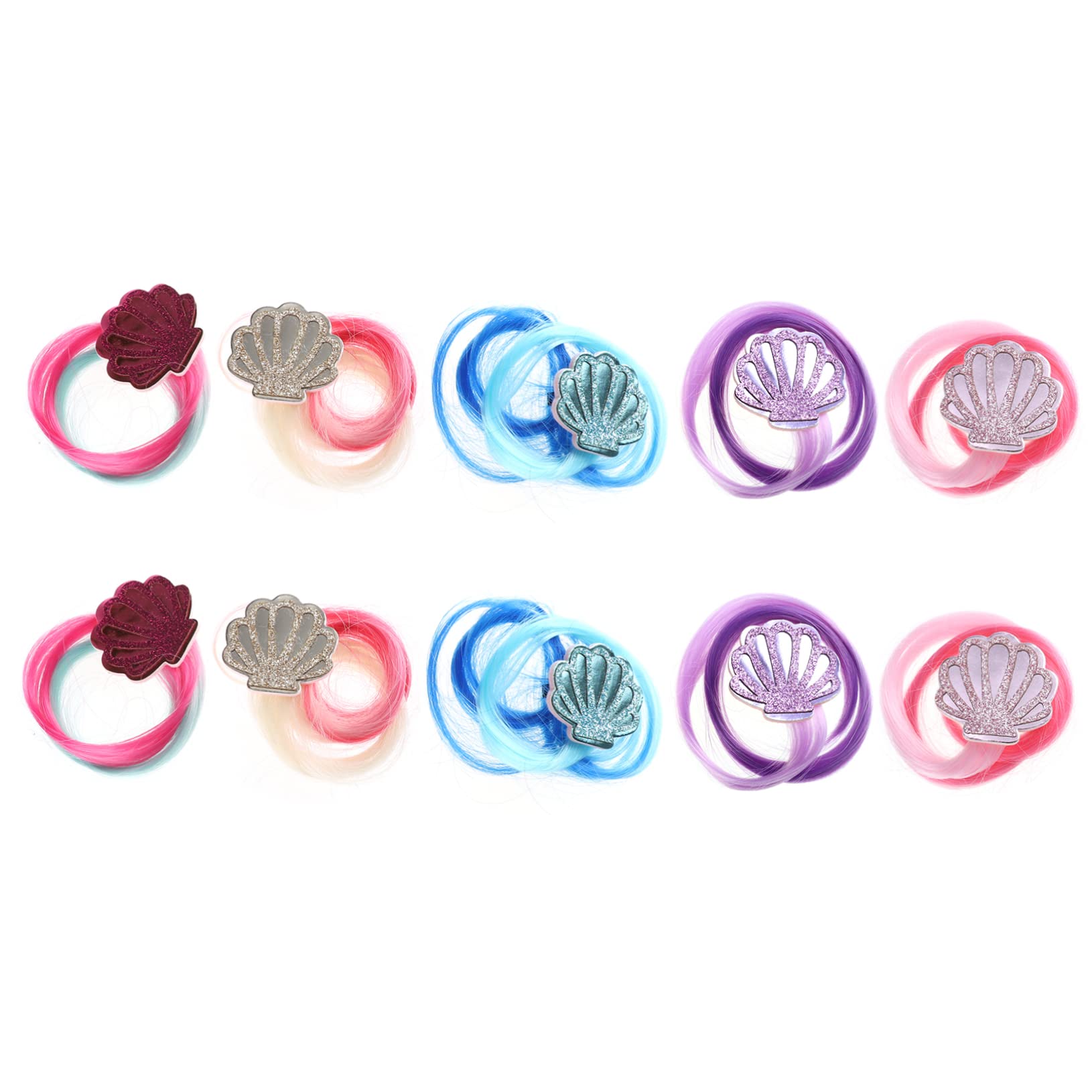 Beatifufu5 Pairs Children's Hair Clip Hair Extensions Ponytail Hair Extensions Wig Mermaid Hair Extensions Curly Hair Claw Hair Braided Extension Buns Headgear Shell High Temperature Wire