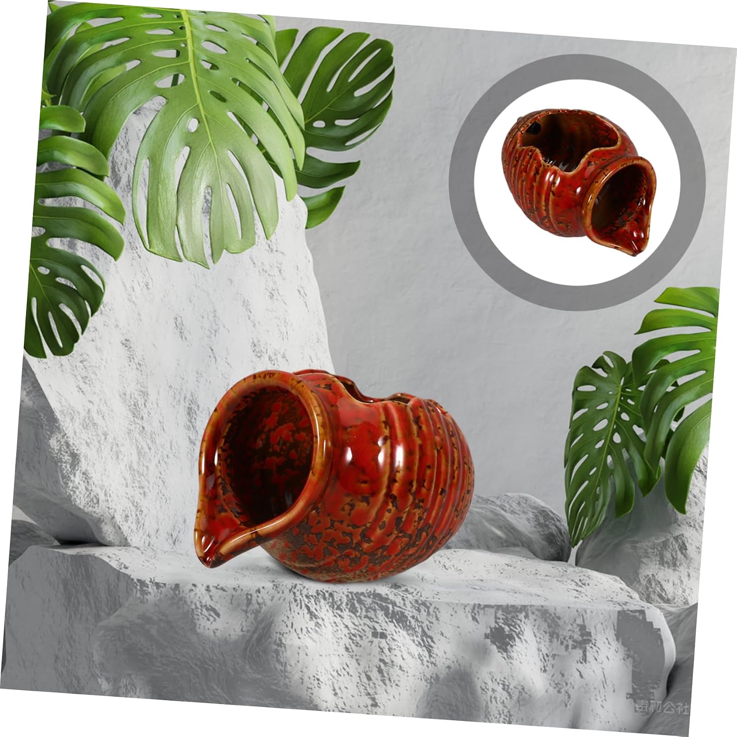 TOYANDONA Ceramic Circulating Waterfall Jar for Outdoor and Indoor Decor Mini Hydroponic Vase with Ceramic Material Space Saving Water Fountain for Garden and Oxygenation