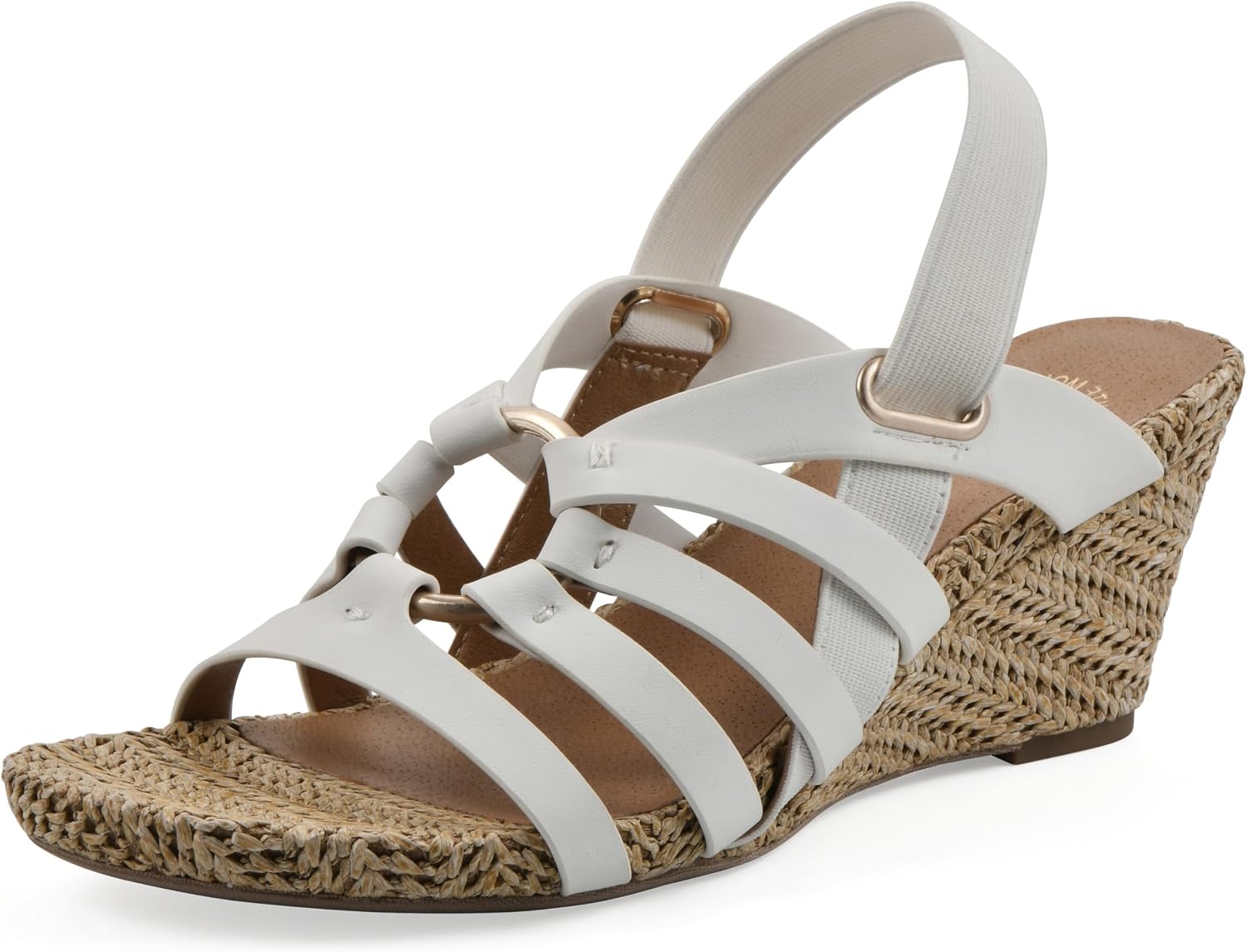 WHITE MOUNTAIN Maven, Sandalo Espadrillas con Zeppa Donna, Bianco Liscio, 39 EU