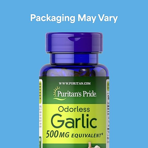 Miniatura 2 de Puritan's Pride Ajo fresco sin olor prémium de 500 mg, suplemento dietético tradicional para la salud del corazón y apoyo a la circulación