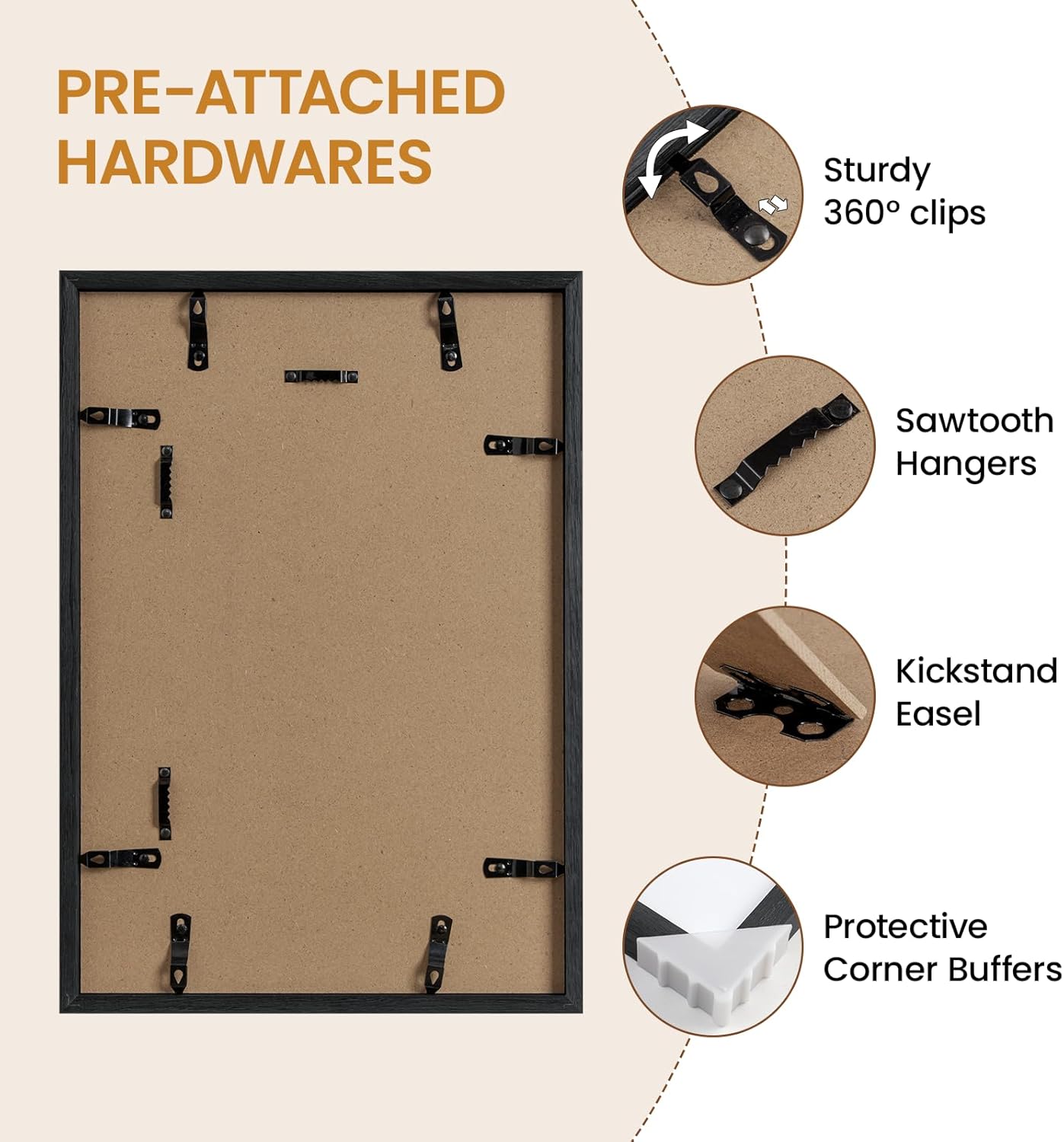 11x16 Picture Frame,Solid Oak Wood 11"x16" Photo Frame, Black Color Tempered Real Glass 11 by 16 Wooden Frames with No Mat,16x11 Picture Frames for Wall or Tabletop Display