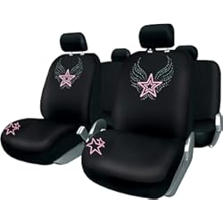 Funda Asiento Coche Tela Bc Corona FUK10401 Ibiza Juego de Fundas, Negro/Rosa