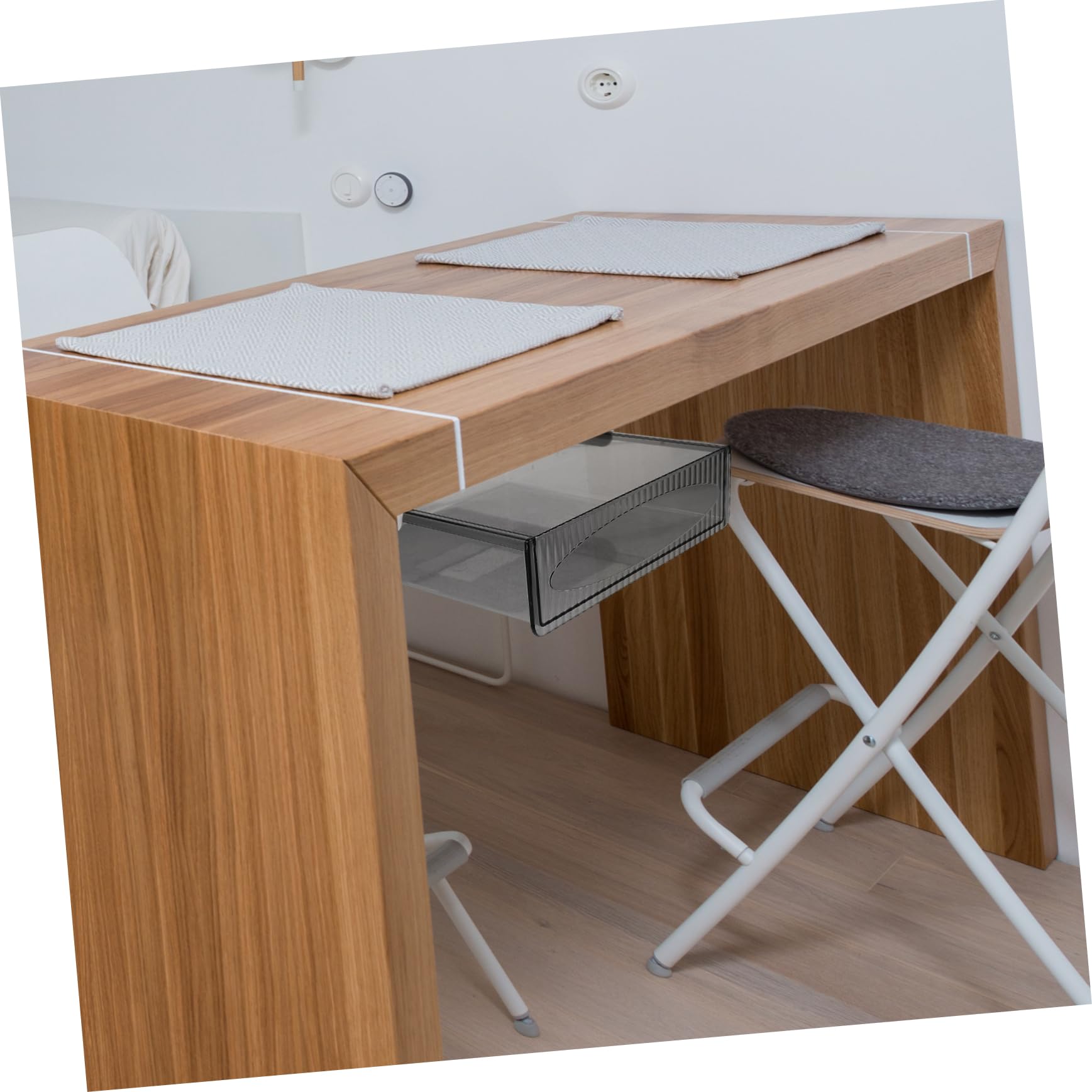 DOITOOL 2pezzi Sotto Scrivania in Plastica Resistente Organizzatore di Stoccaggio per Ufficio e Casa Cassetto Scorrevole per Cancelleria e Oggetti