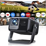 Proiettore 4K【Google TV, 1200 ANSI, 360° Rotazione, 30W HiFi】Videoproiettore HDR10 Auto Focus e 6D Keystone, WiFi Bluetooth, Proiettore Portatile Controllo Vocale, Projector Soffitto e Home Cinema - 1