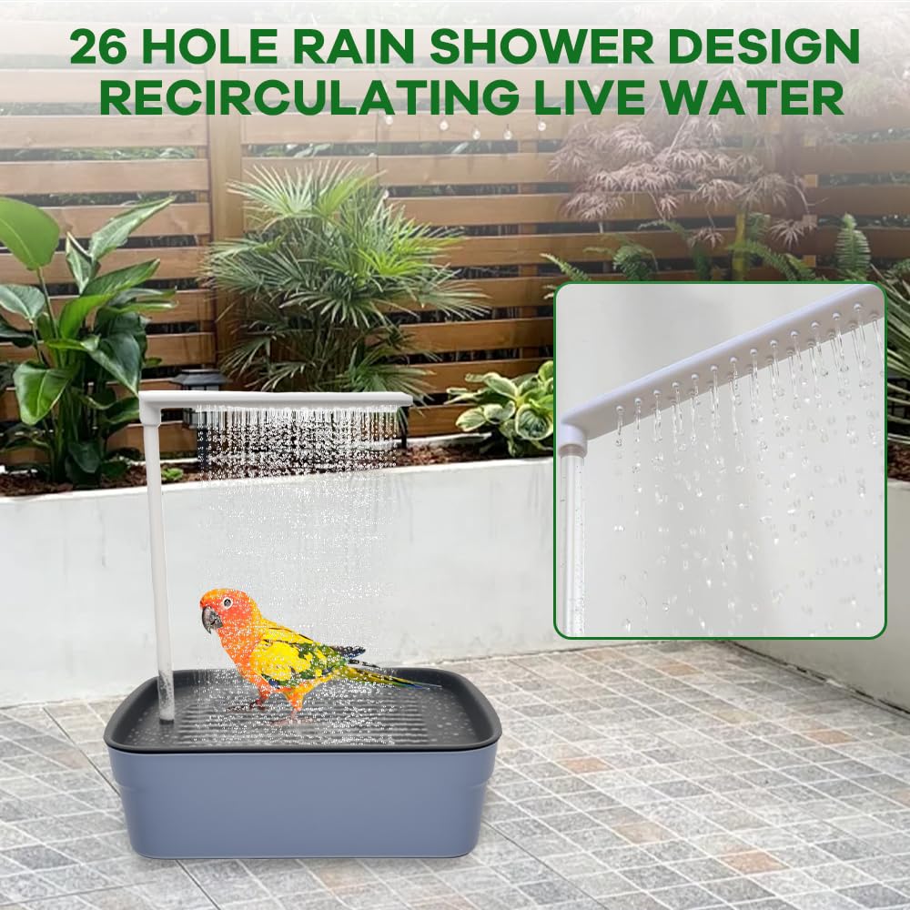 Baignoire Oiseaux Automatique, Electrique Baignoire pour Oiseaux, Baignoire de Douche avec Douche à Circulation Eau, Multifonctionnelle Baignoire Perroquet