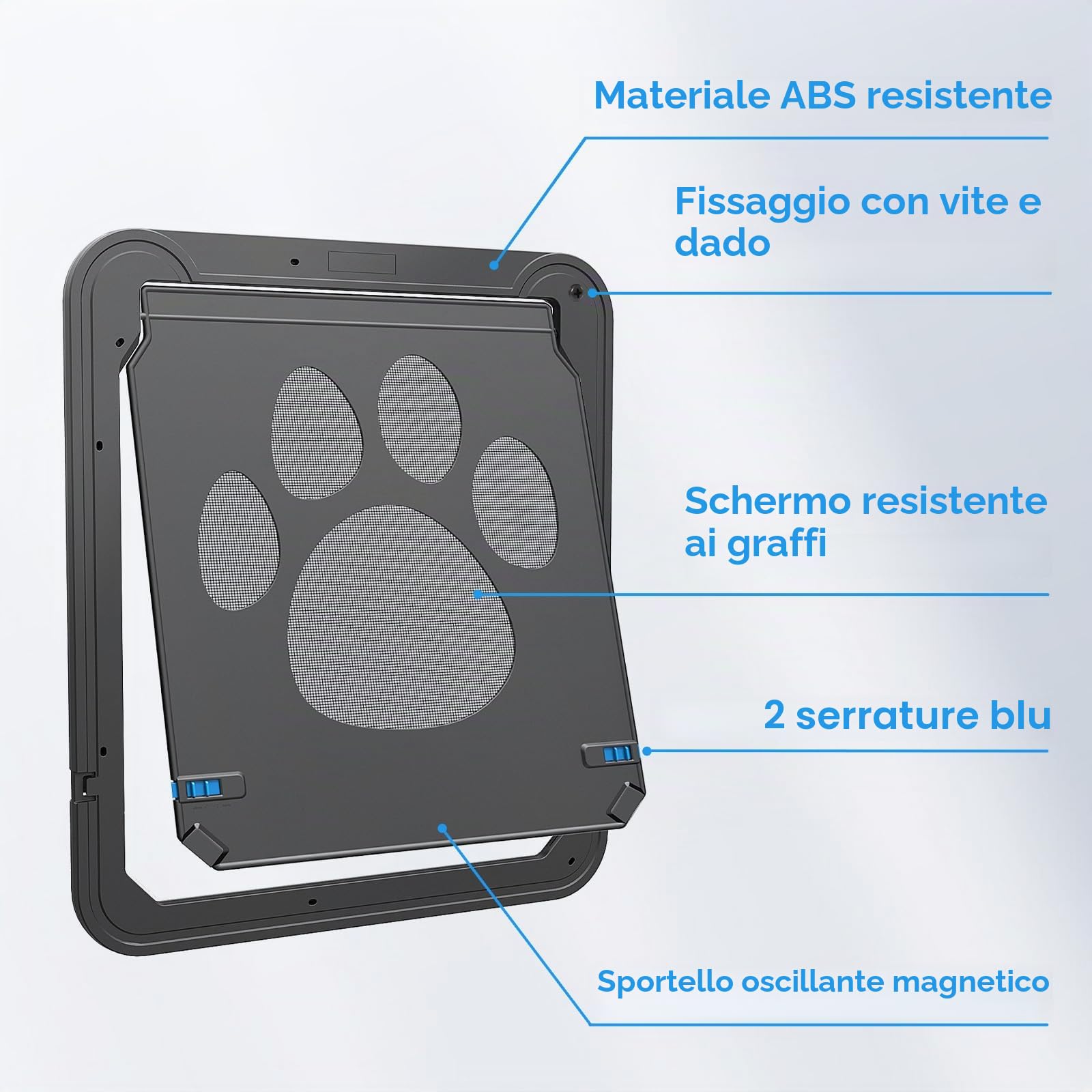 NAMSAN Porta Zanzariera Cane Chiudibile a Chiave Zanzariera per Animali Domestici Gattaiola per Schermo con Magnetico Porta Zanzariera per Cane/Gatto (37CM X 42CM)