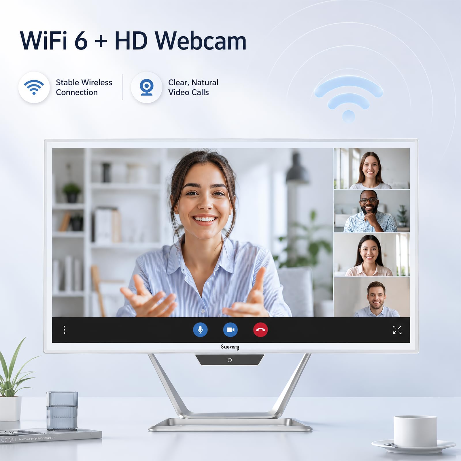 suevery All-in-One Desktop Computer,Core i5 AIO Gaming pc,HD Webcam | 21.5 1080P Display,16GB RAM 512GB SSD, , WiFi 6, Business All in One for Home Office Daily Use with Keyboard & Mouse image 4