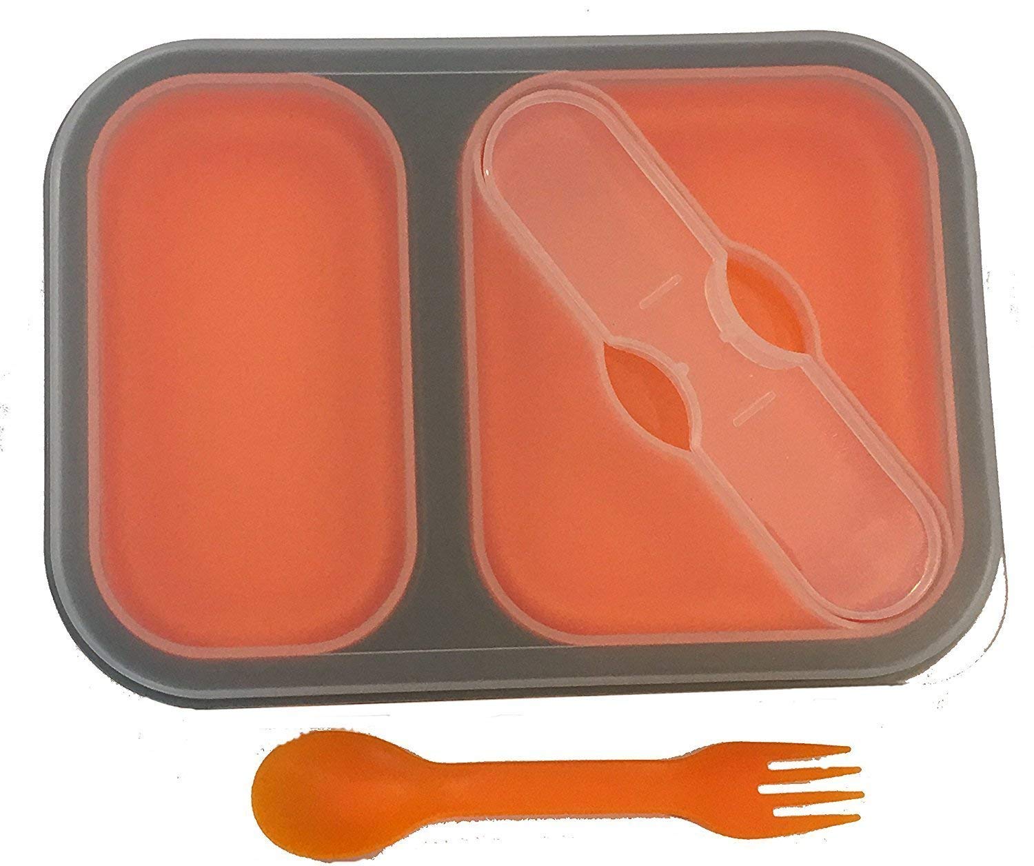 QAR MART Food Safety Silicone Lunch Box Foldable Storage Container with