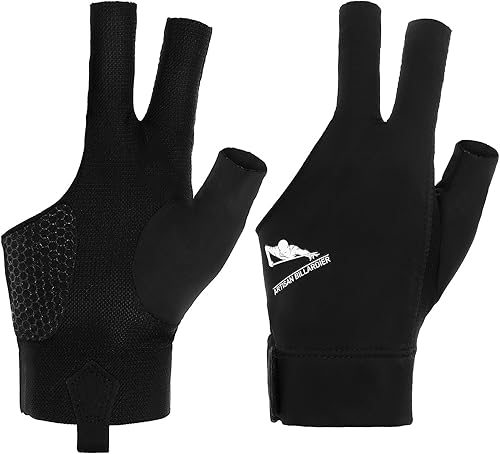 Guantes de billar para mano izquierda, 3 dedos, antideslizantes y a prueba de sudor, guantes de piscina para mano izquierda, doble costura duradera,