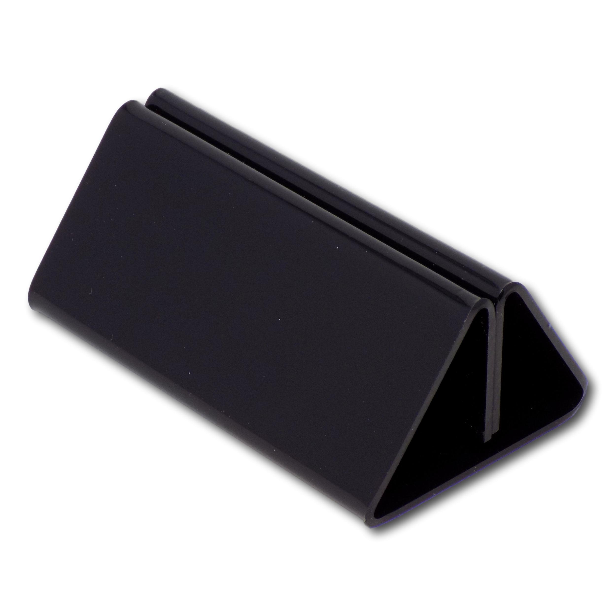 EPOSGEAR 100mm Menu Show Card Acrylic Name Place Table Sign Display Stand Holders - Perfect for Shops, Restaurants, Bars, Weddings, Parties etc (Black, 10 Holders)