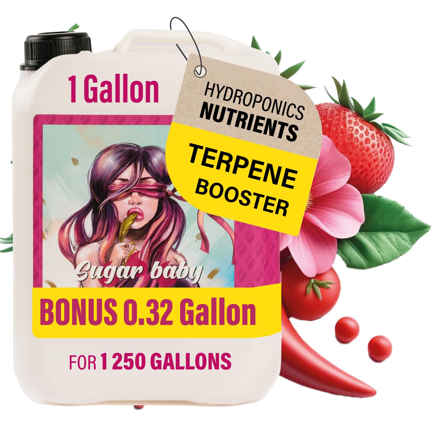 Terpenes Enhancer - Hydroponic Nutrients for Big Bud and Bud Candy Taste. Use as Soil Flower Food and Hydroponic Plant Food - Sugar Baby 0-1-1 Bloom Booster Terpinator by Nutriling 1.32 Gallon