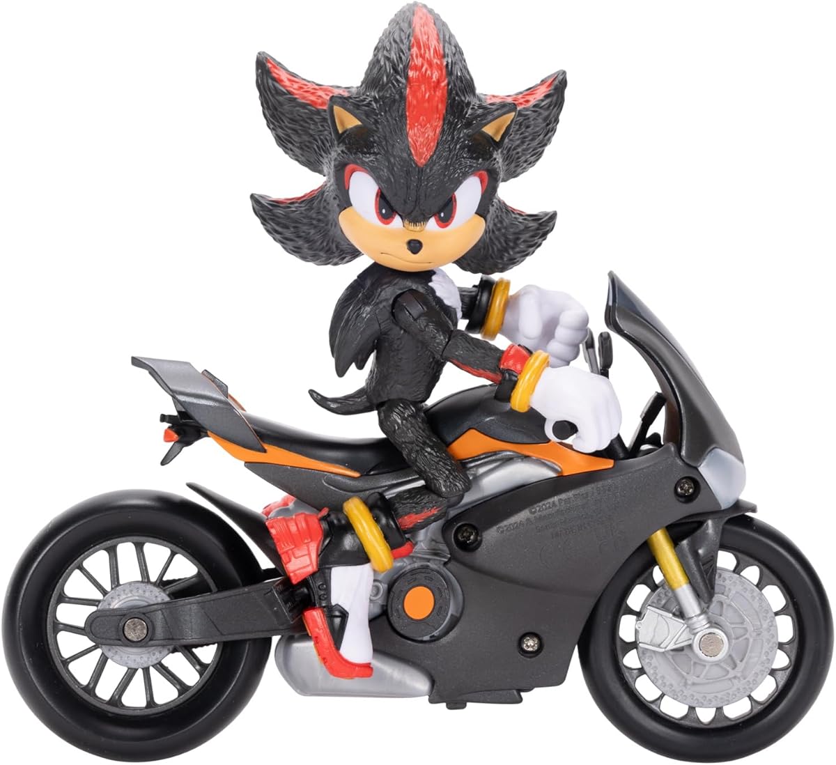 Sonic 3 der Film Shadow-Figur, 15 cm, beweglich, inklusive Shadow-Mobile von Jakks Pacific, Akustisch, Schwarz
