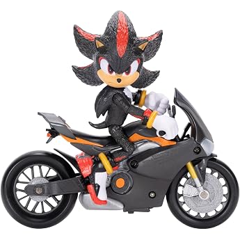 Sonic 3 The Movie Shadow Figure 6 "Articulated Black + Jakks Pacific Shadow Mobile