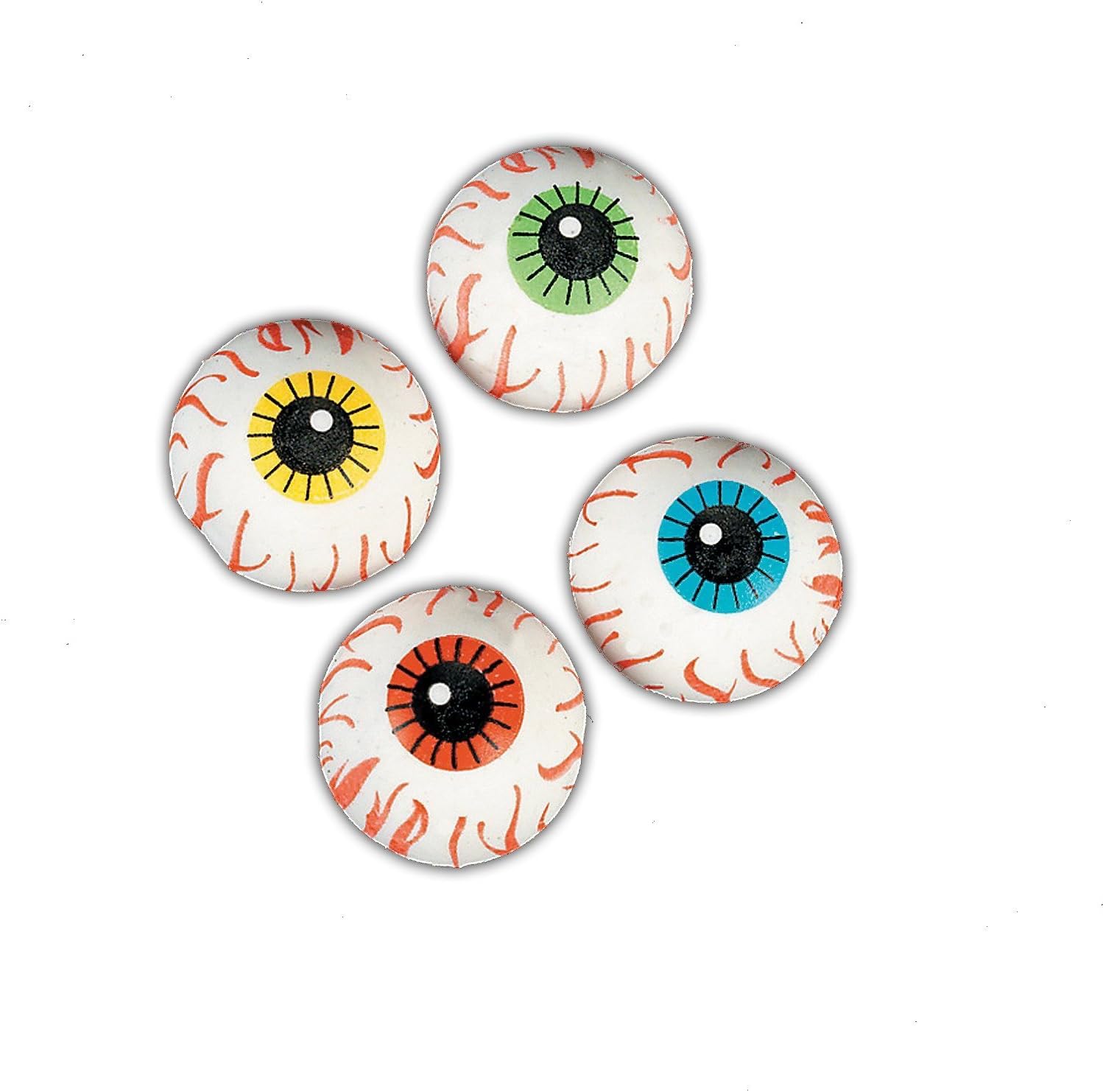Fun Express Rubber Eyeball Erasers | 2-Pack (48 Count) | Great for Halloween-Themed Party Favors | Children Age 3+