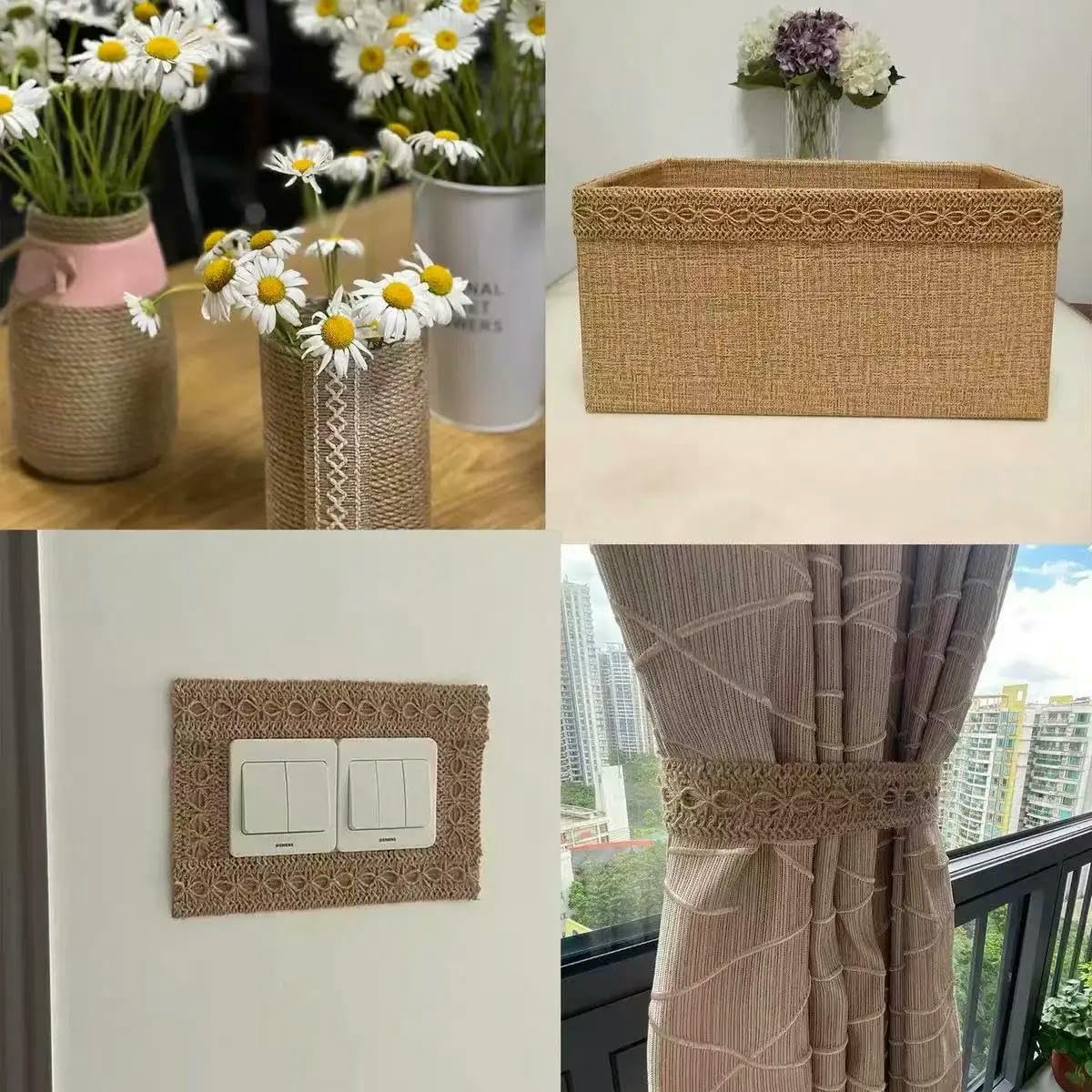 wstążka jutowa, Wstążka jutowa 2 w 4 szt. Małe DIY Szycie Opakowanie na przyjęcie weselne