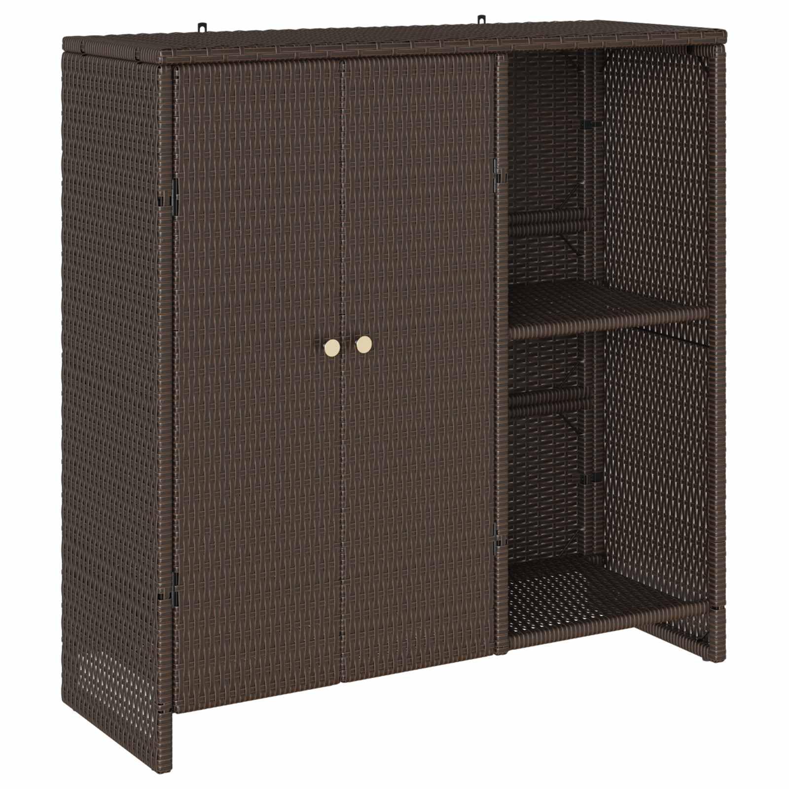 vidaXL Armoire de Rangement avec Porte Marron 100 x 36 x 102 cm Rotin, Rangement élégant pour Le Salon, Meuble en rotin Pratique, Organisateur Moderne pour Vos espaces intérieurs