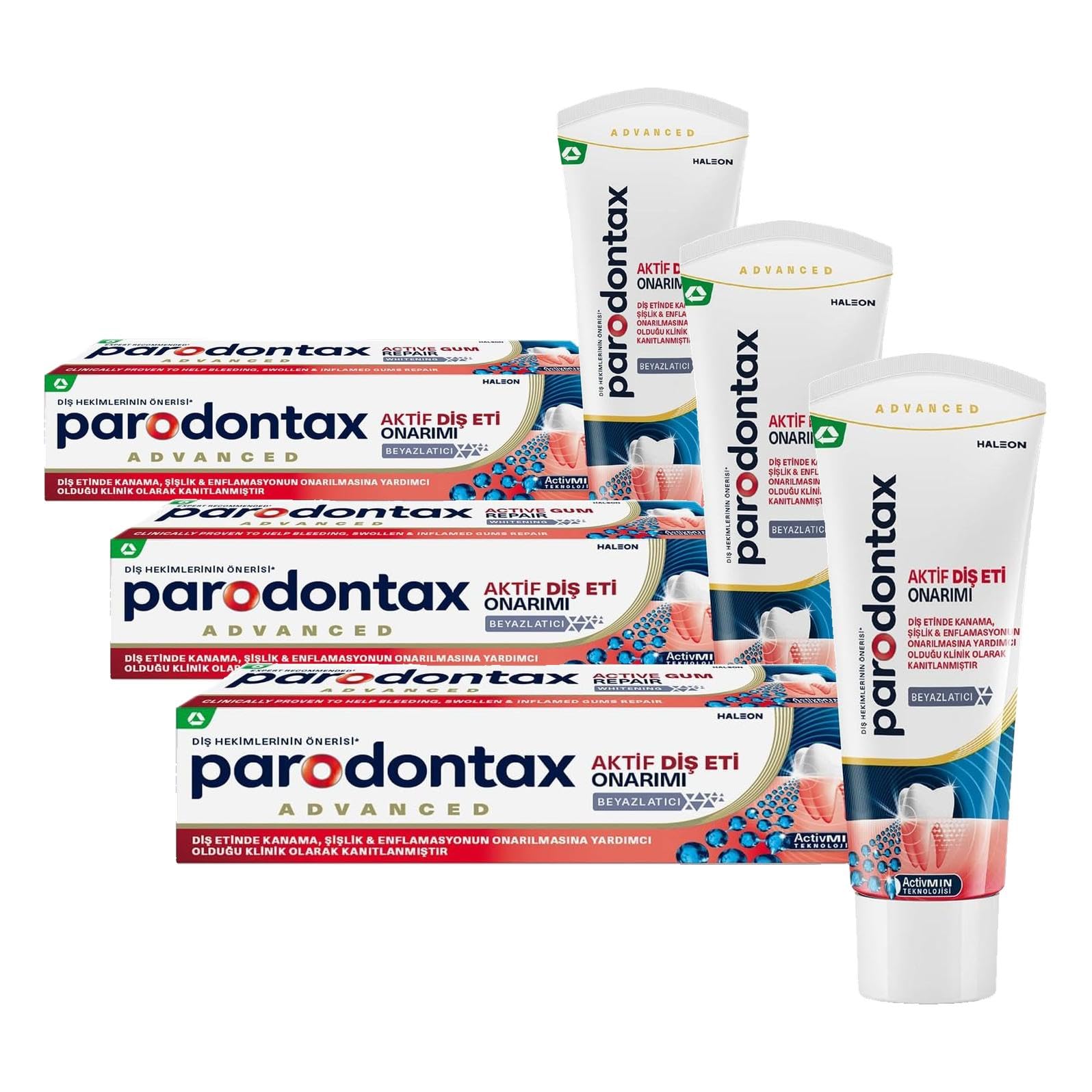 Parodontax Aktif Diş Eti Onarımı Beyazlatıcı Diş Macunu 75 ml (3 paketi)