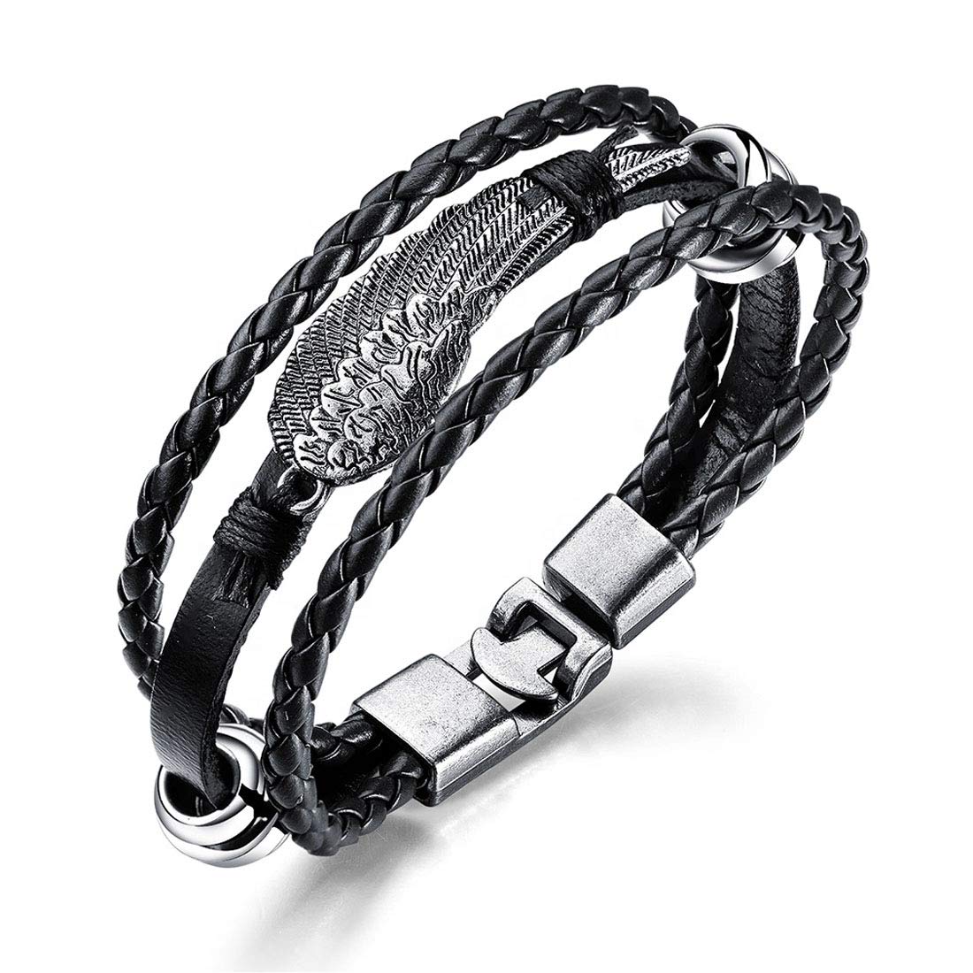 Buy Jewels Galaxy Exclusive Stainless Steel Feather Multilayer