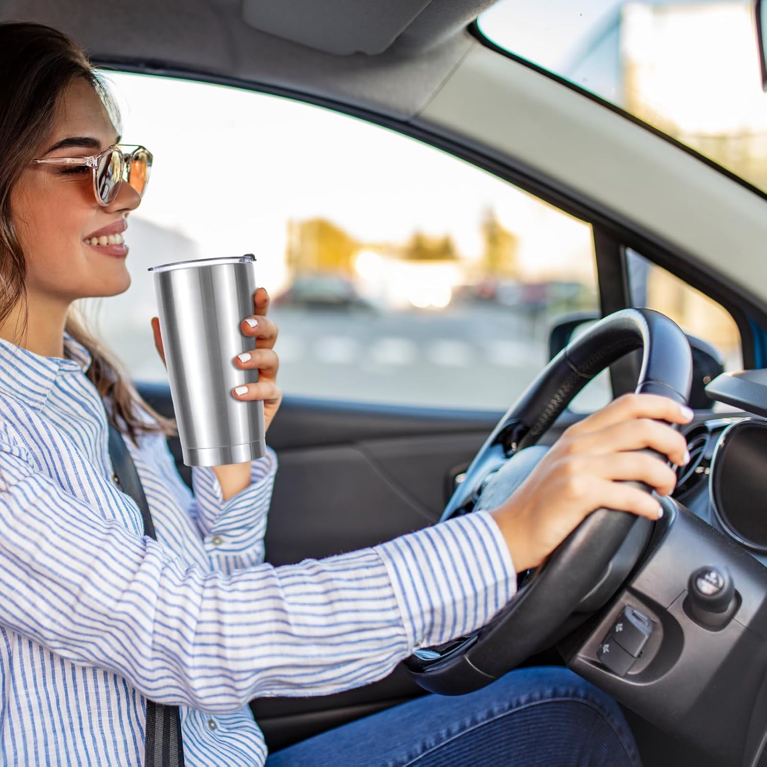 Docik 20 oz Stainless Steel Vacuum Insulated Tumbler with Flip Lid - Image 7