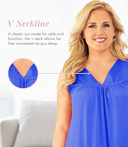 Miniatura 3 de Exquisite Form Women's 30107 Nylon Tricot Sleeveless Short Knee Length Nightgown