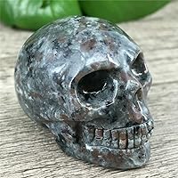 Vista 1 de TEAMWILL 2" Natural flame's Stone Quartz Skull Crystal Hand Carved Healing 1pc