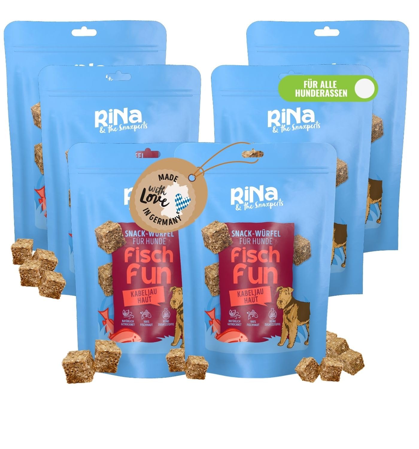 RiNa`s kostka dorsza - naturalna przysmaki dla psów z ryb, 6 x 140 g