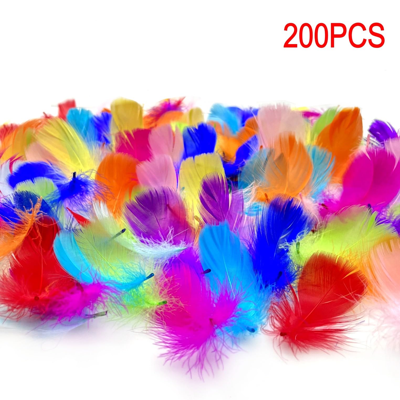 200 Piume Colorate Per Lavoretti - Decorazioni Per Carnevale, Fai Da Te, Festive - Foto 10