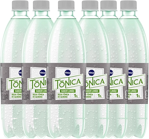 Água Tônica Sabor Limão 1 Litro Fardo com 6 Unidades - Vittal