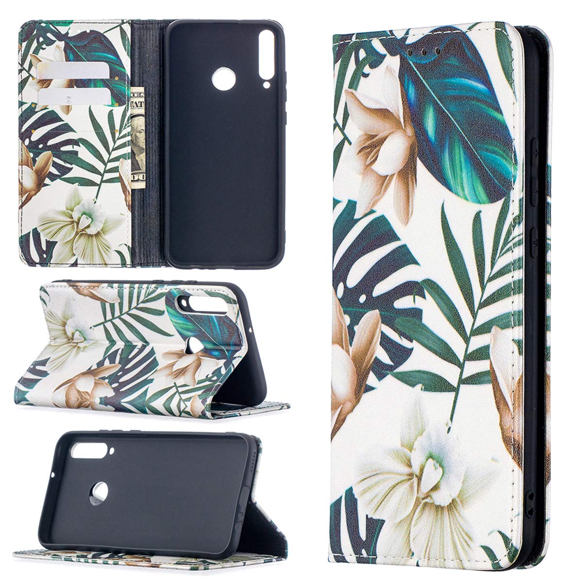 ChoosEU Cover per Huawei P30 Lite Custodia in Pelle Portafoglio Silicone Flip Case Elegante Disegni Antiurto Protettiva per Ragazze Donne Cover a Libro Magnetica con Stand - Argento Rosa