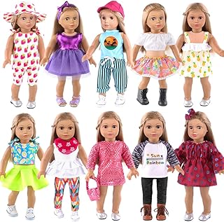 ebuddy 10 Sets 18 Inch Doll Clothes 18 Inch Doll Clothes and Accessories Fit for 18 inch Dolls 18 Inch Girl Doll