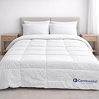 Vista 1 de Continental Bedding Affinity - Edredón de tamaño Queen acolchado para todas las estaciones, relleno de edredón alternativo con pestañas