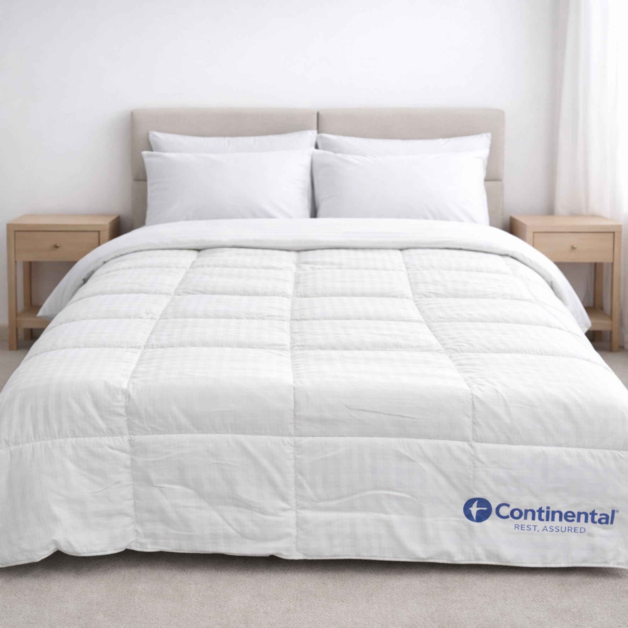 Continental Bedding Affinity Twin Size Comforter All Season Quilted Down Alternative Comforter Duvet Insert with Corner Tabs - Machine Washable -