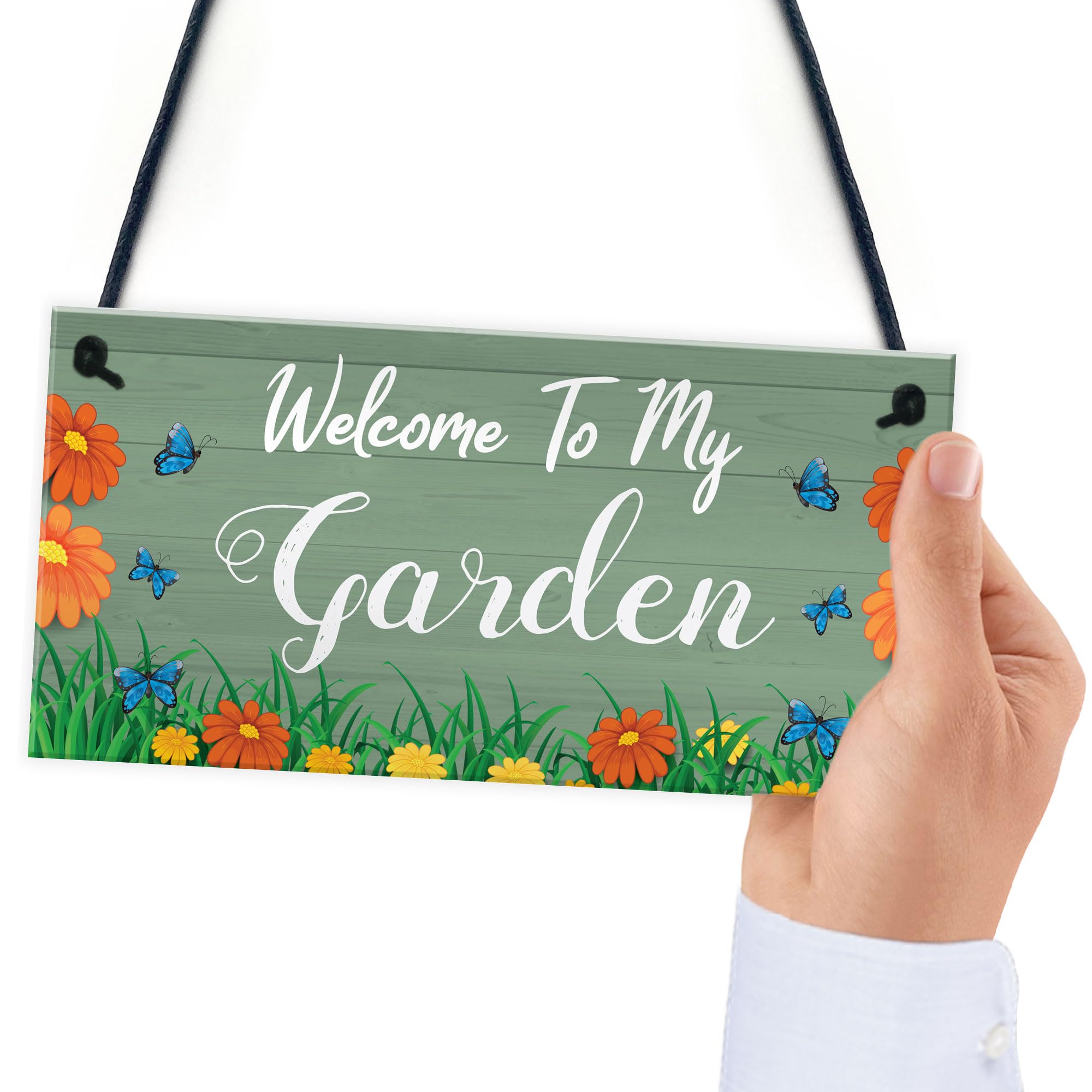 Red Ocean Welcome To My Garden Sign Hanging Door Wall Sign Garden Signs And Plaques Shed Summerhouse Sign Gift For Him Her Friendship Gift
