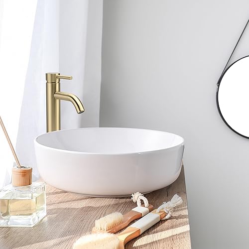 Miniatura 8 de Aquaterior Grifo de lavabo de baño con una sola manija, mezclador de tocador con drenaje emergente, combo de boquilla alta, montaje en cubierta de