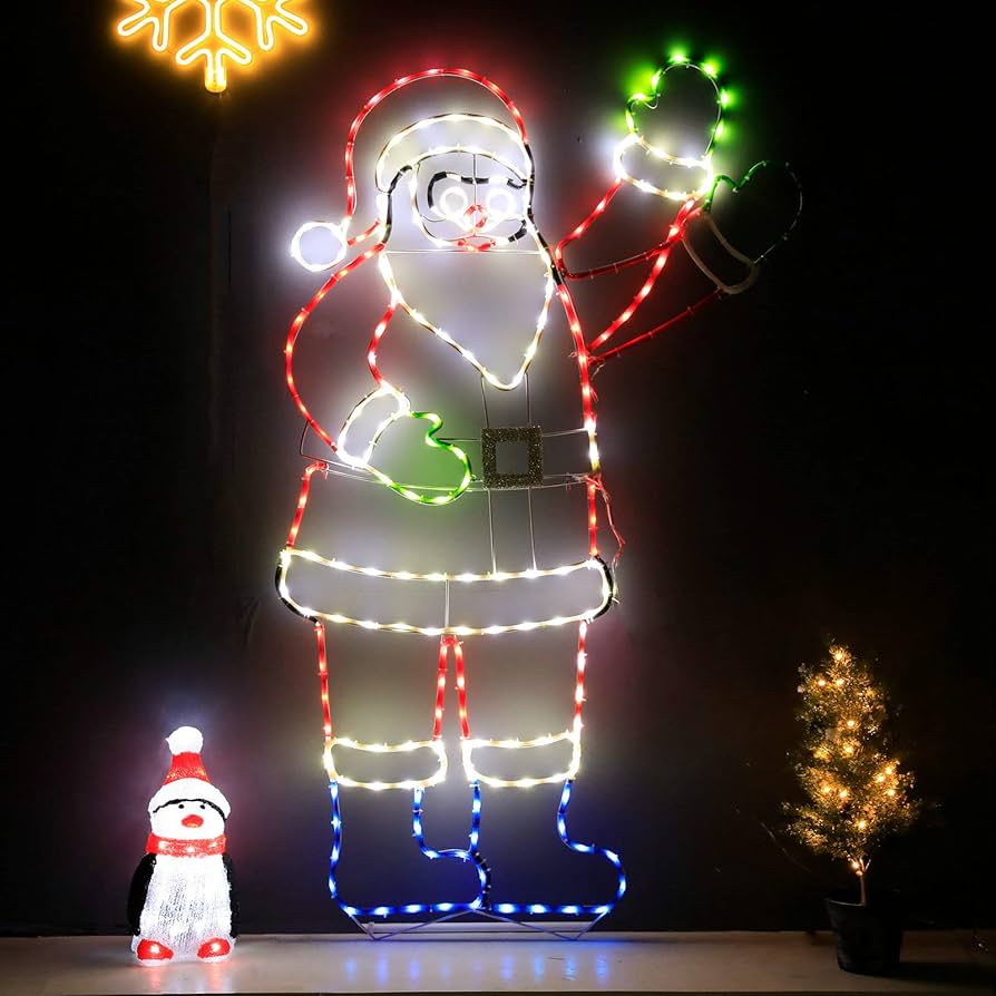 Noël Amazon.com : Snokip 5Ft 273 LED Santa Claus Light with