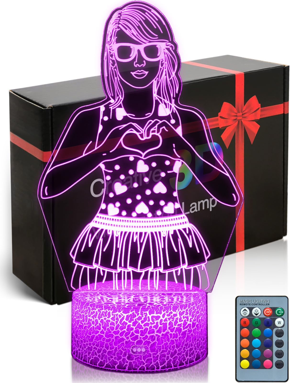 Heart Hands Mood Lights, Besties Girls Birthday Gifts, 3D LED Lamp Illusion, Unique Room Decor,16 Colors Night Light with Remote Control Dimmable