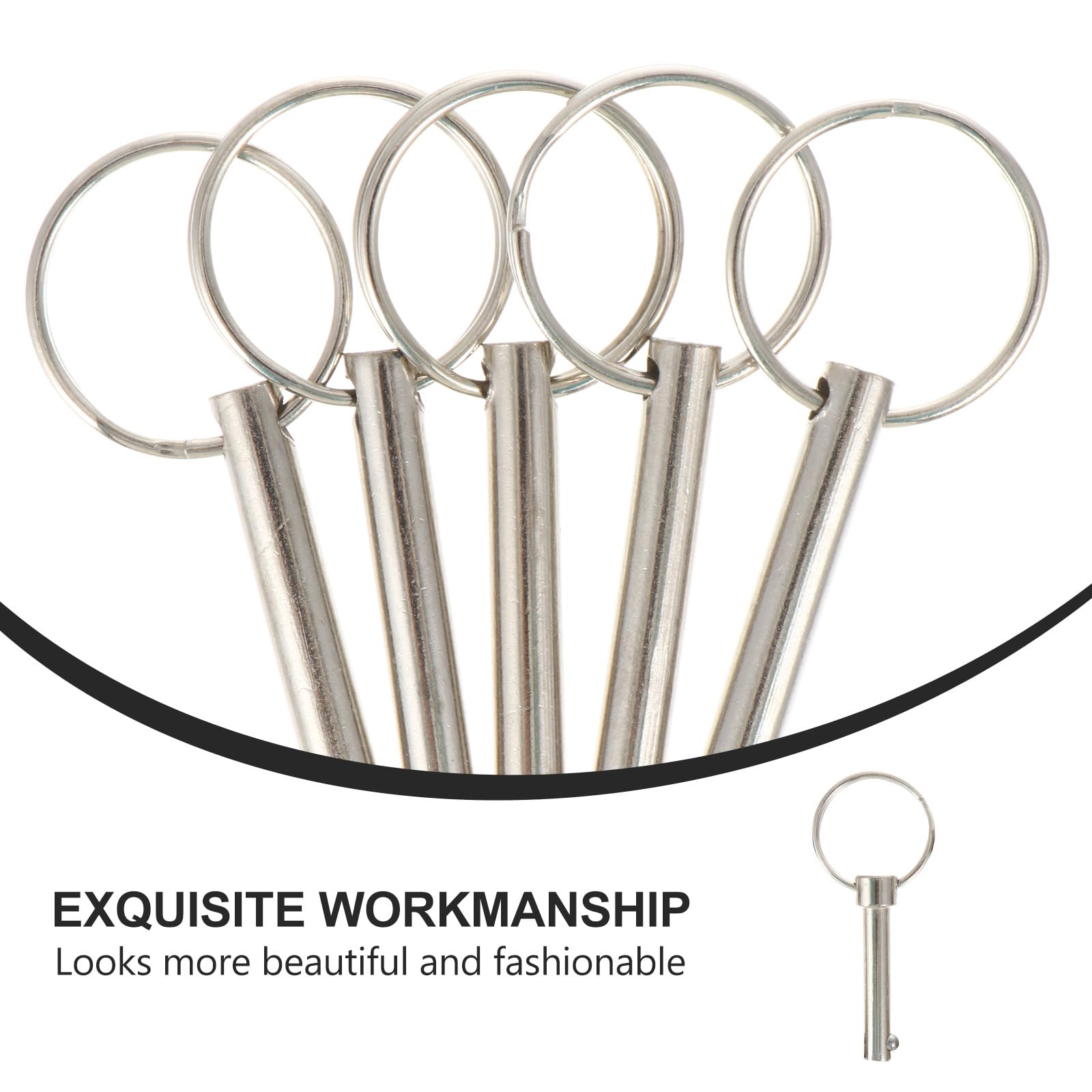 Veemoon Goupille de Sûreté à Bille en Acier au Carbone 6x45 Mm Lot de 5, Goupille de Verrouillage Rapide pour Équipements Nautiques et Toits de Bimini, Accessoire Bateau Robuste et Précis