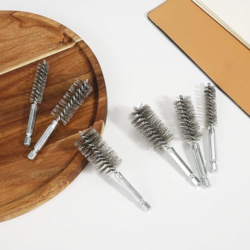 Miniatura 3 de 6 cepillos de diámetro para taladro, 0.47 pulgadas, 0.75 pulgadas, cepillo de tubo de acero inoxidable de 1 pulgada, cepillos de acero inoxidable,