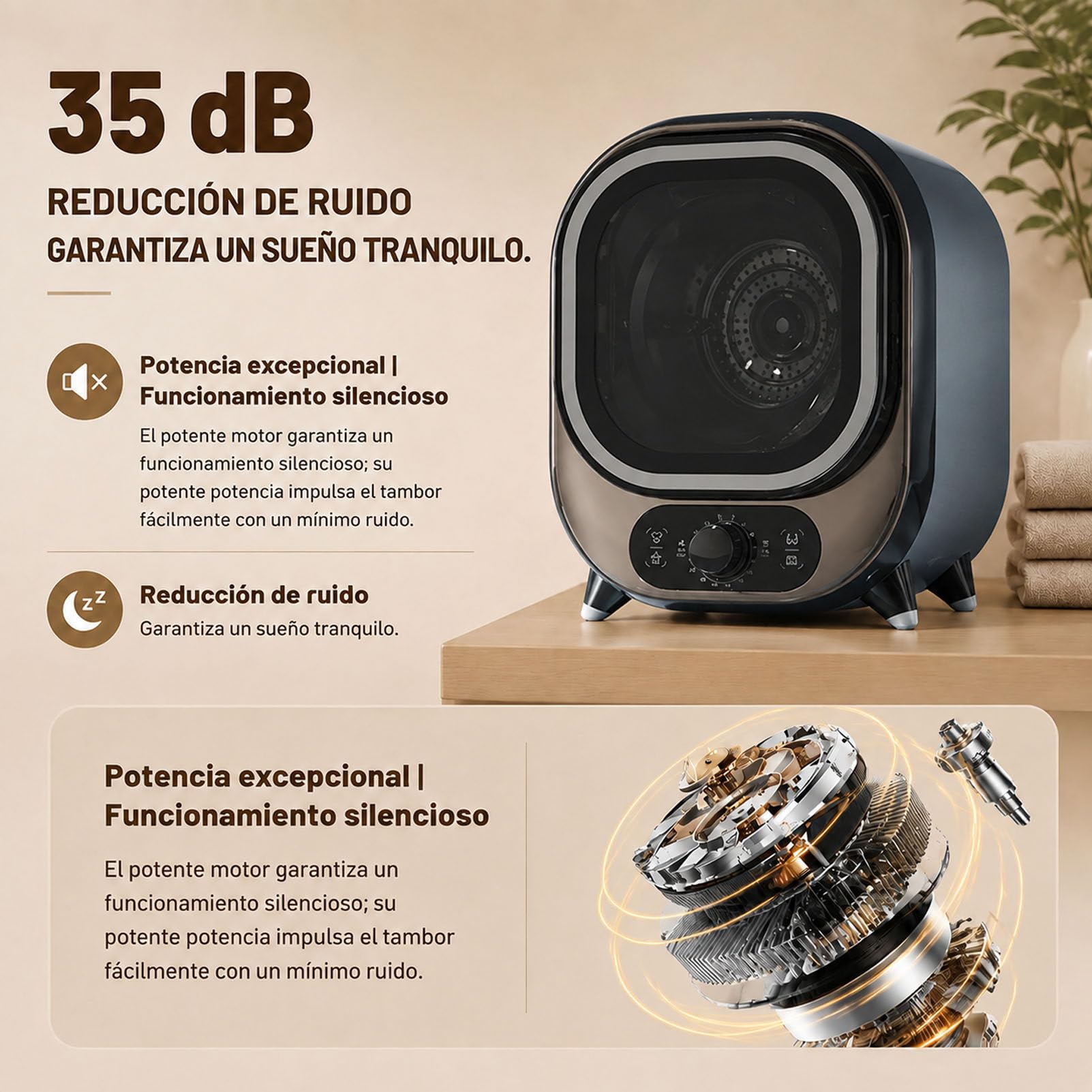 Mini suszarka do ubrań 300 W przenośna suszarka wirowa ElectroplatedBrown