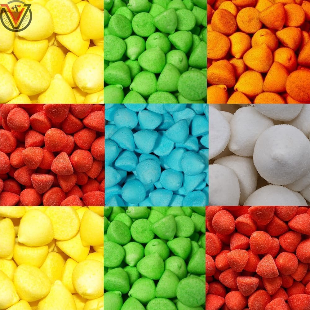 VIMIX Mixed Top Mallow Red, Blue, Green, Orange, Yellow & White Paint Balls Bag 1kg - Random MIXED 1kg Bag