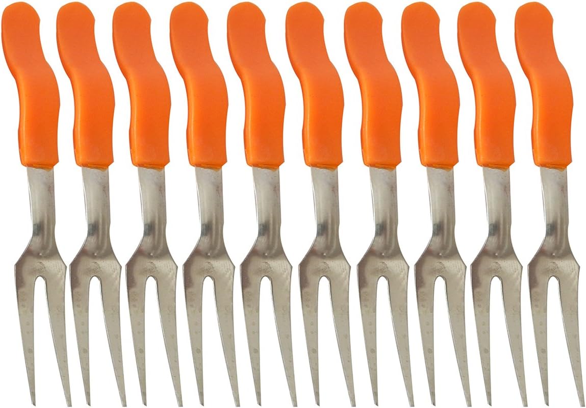 Moforce BEEzy Stainless Steel Fruit Fork, Pack of 10(Assorted Color)