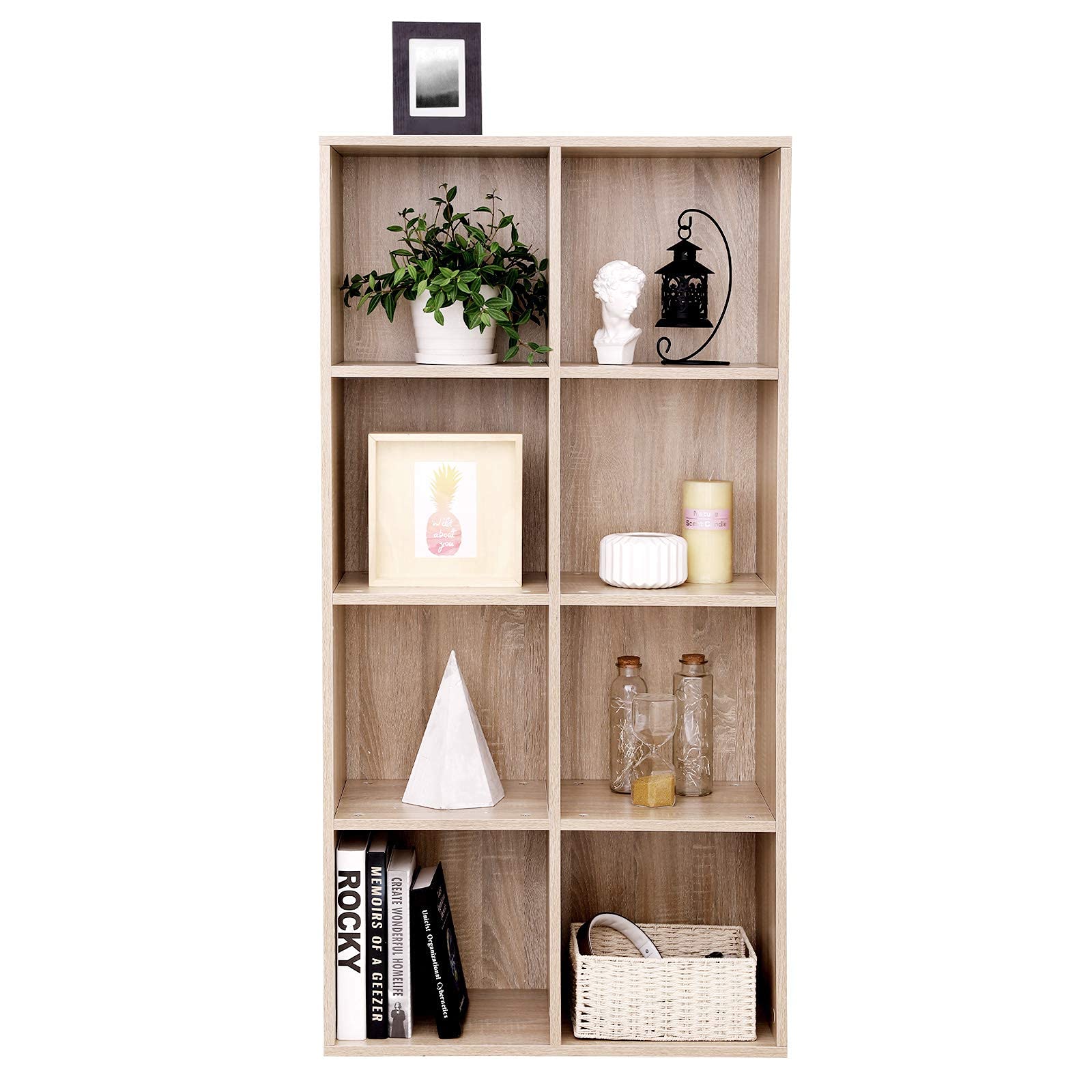 VASAGLE 8Cube Storage Bookshelf, Wooden Bookcase and Display Shelf