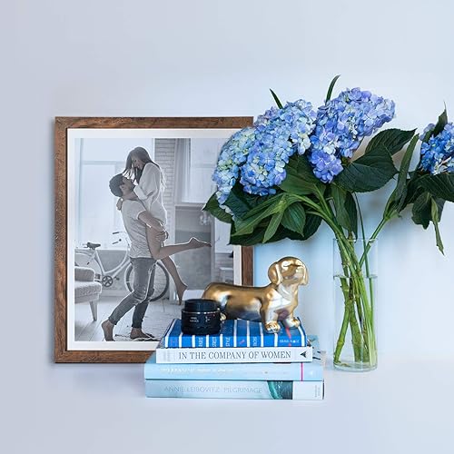 Vista 46 de Capcillin Juego de 2 portarretratos de 11 x 17 pulgadas, patrón de madera, color marrón rústico, para montaje en pared, plexiglás, ideal